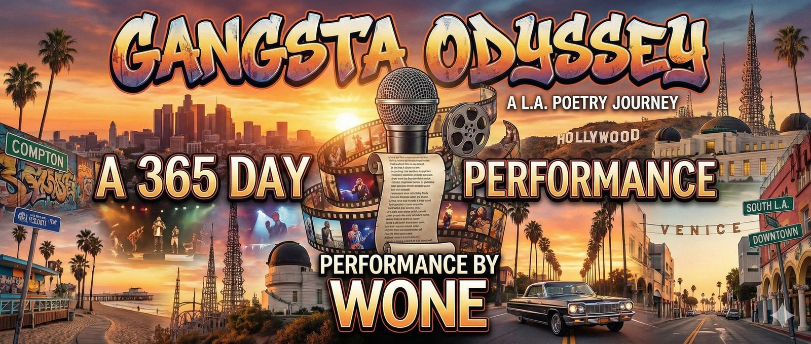 Gangsta Odyssey — A L.A. Poetry Journey, a 365 day performance by Wone